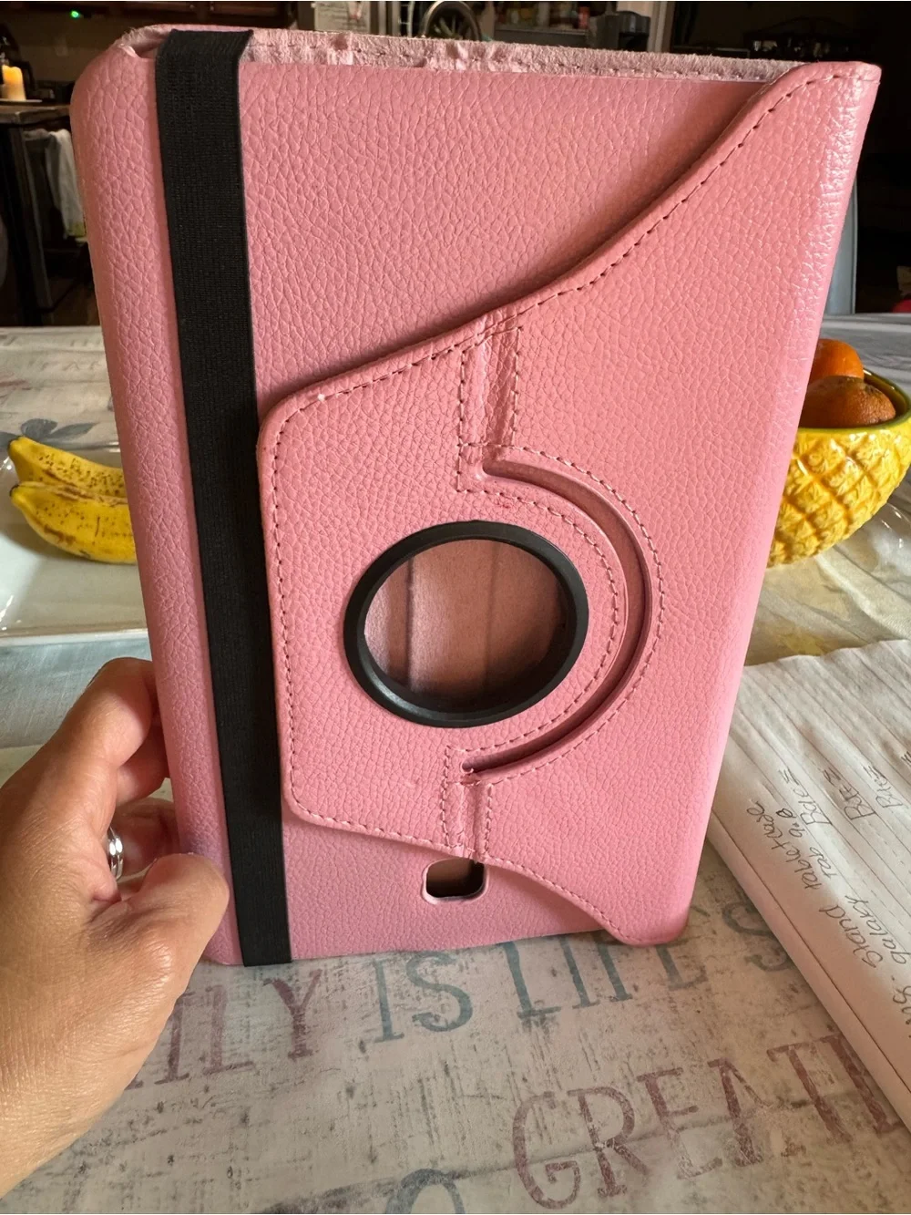 Amazon Rose Gold and Black Rotating Tablet Folio Case